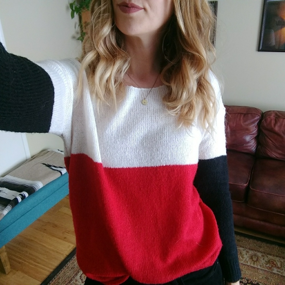 Color block sweater